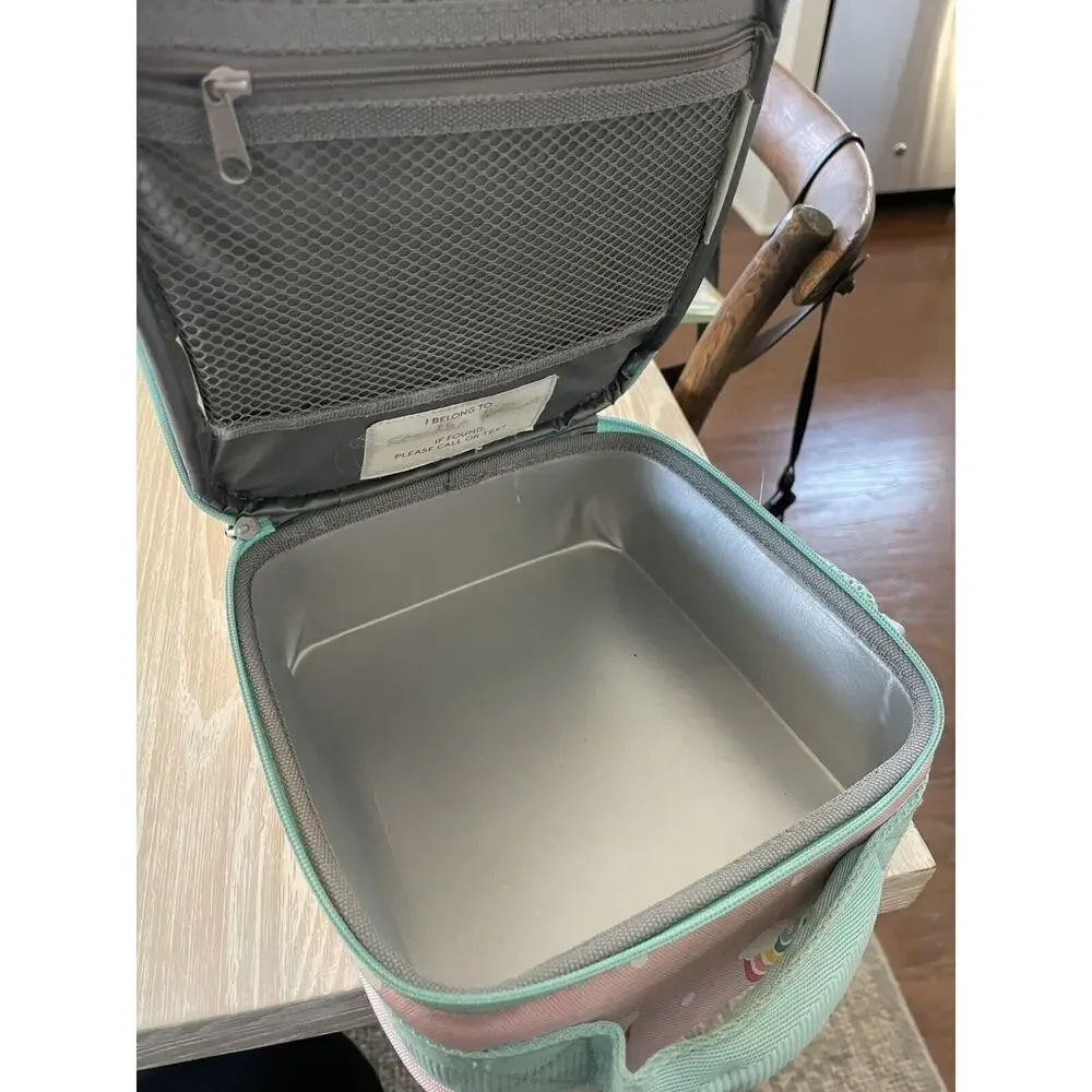 Pottery Barn Kids Mackenzie Pink Rainbow Glow in Dark‎ Lunch Box Mono “Chandler”